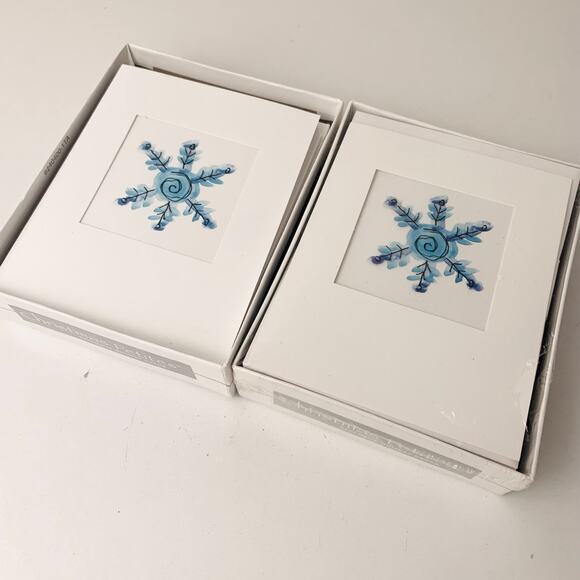 Winter Holiday Snowflake Cards. Clear Window Two sets 18 cards and envelopes ea - Picture 2 of 8